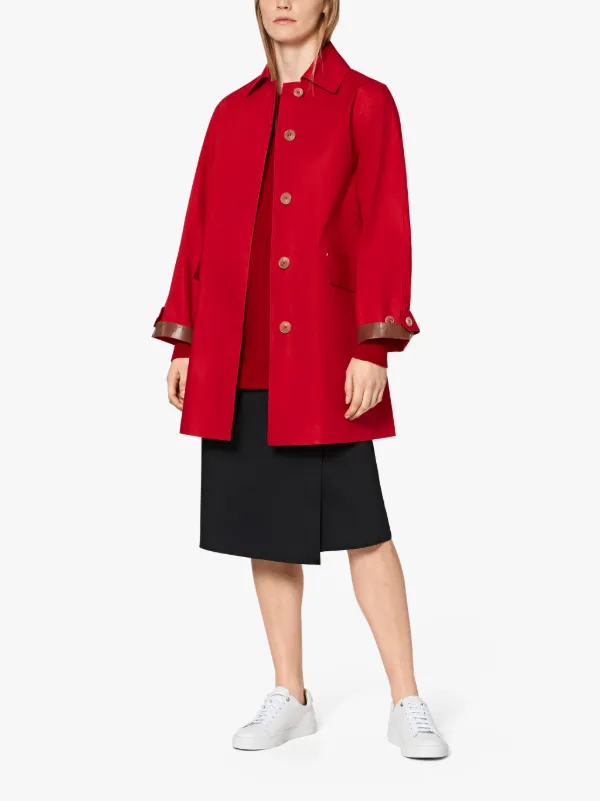 Berry Red Bonded Cotton Coat LR-094