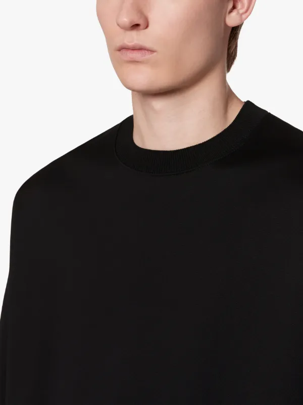 black cotton crew neck sweater