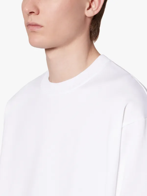 BILBSTER White Cotton Oversized Crewneck Sweater | GCS-1004