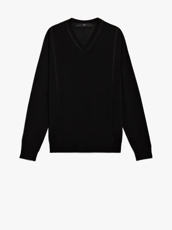 Black 0002 V-Neck Sweater | Mackintosh