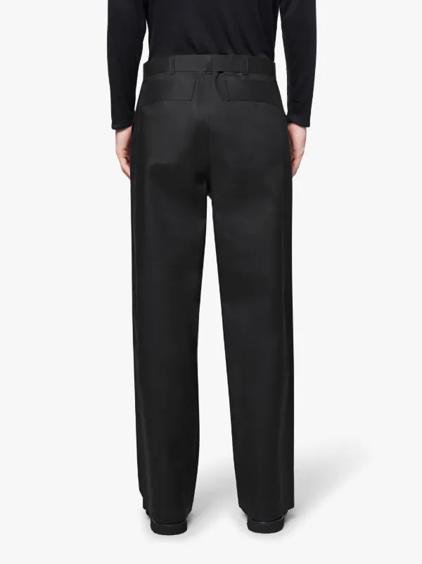 Black Bonded Cotton 0001 Trousers