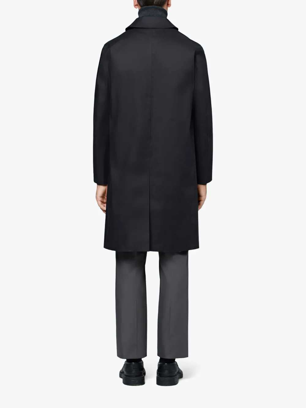 Black Bonded Cotton 3/4 Coat GR-001D | Mackintosh