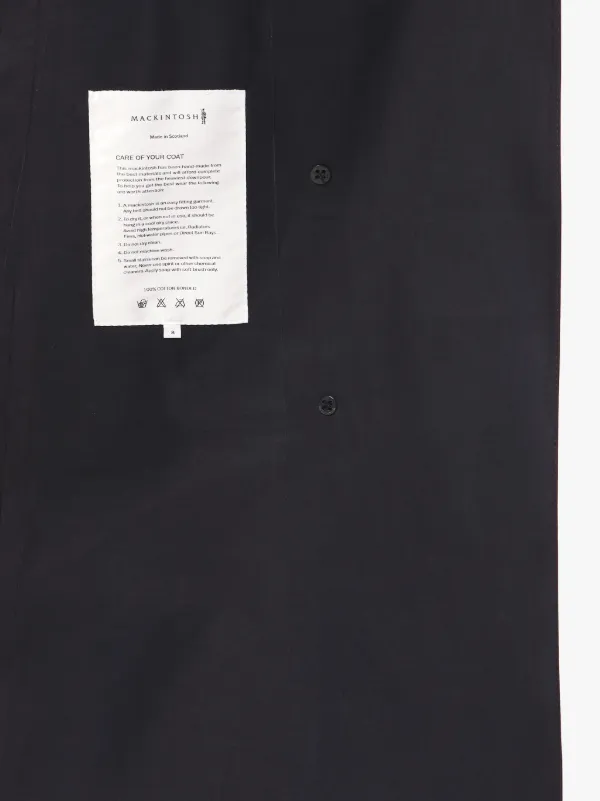 Black Bonded Cotton Long Trench Coat LR-091