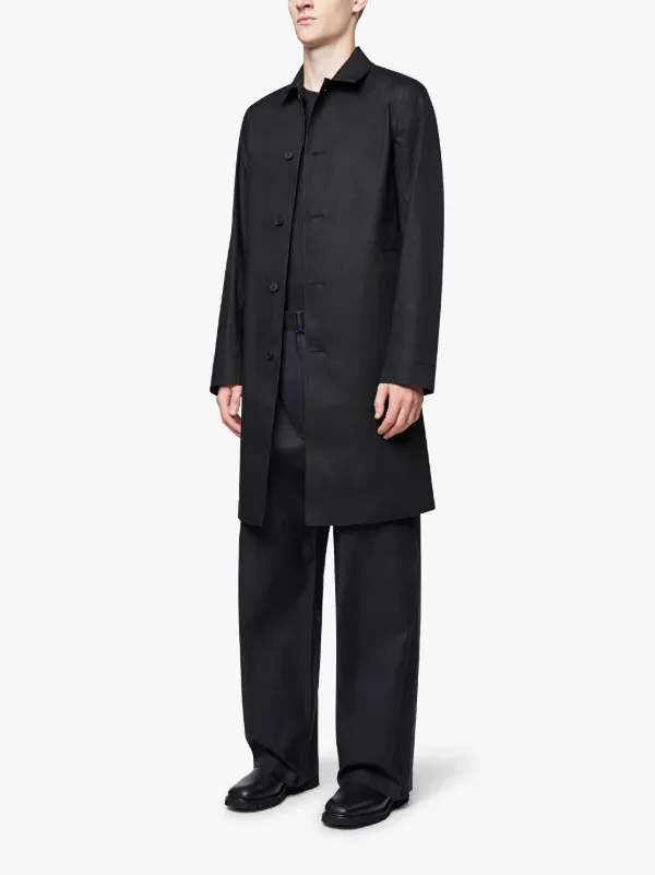 Black Bonded Cotton Reversible 0001 Coat | Mackintosh