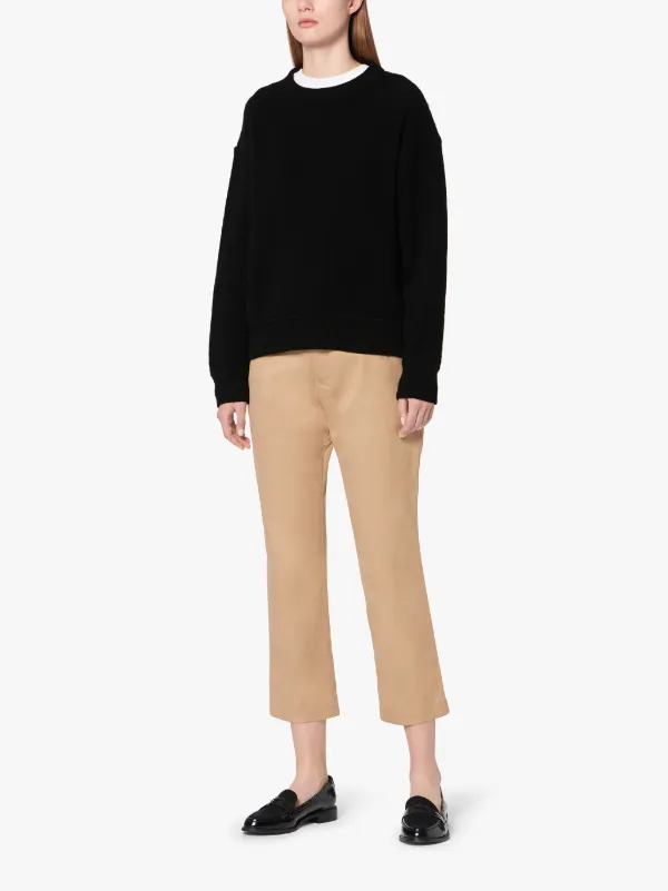 Black Cashmere Blend crew neck Sweater | WCS-1003