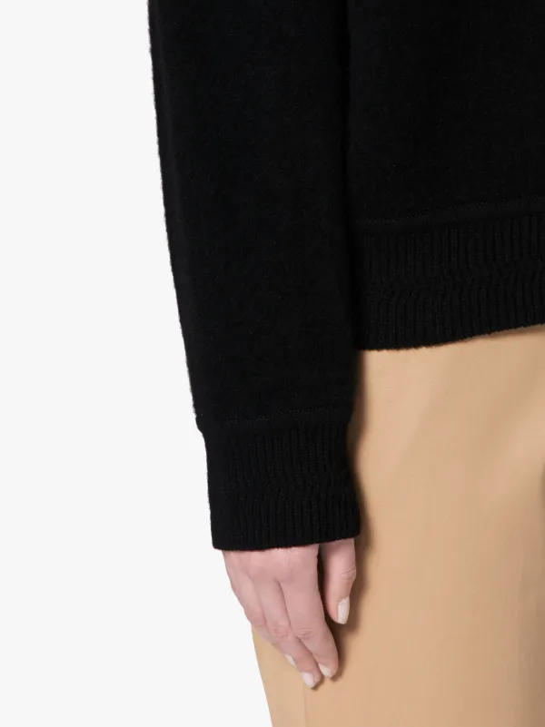 Black Cashmere Blend Crewneck Sweater | WCS-1003