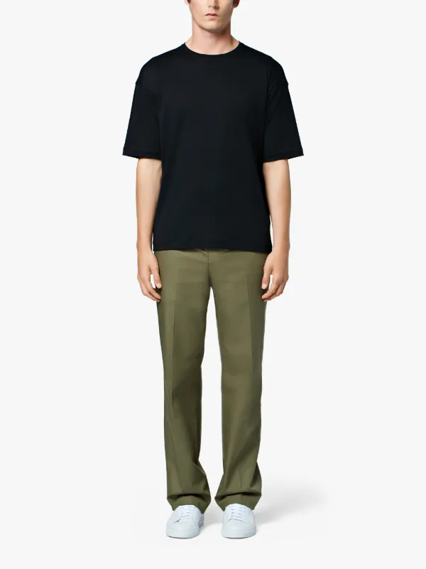 Black Cotton Crewneck T-Shirt | GCS-025