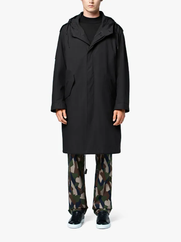 Black Cotton Fishtail Parka