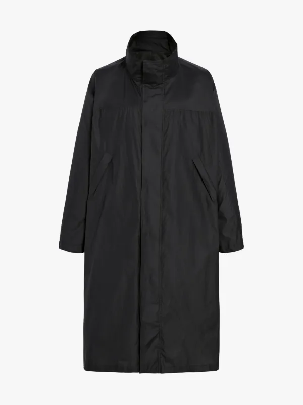 Black Cotton & Silk 0002 Oversized Raincoat