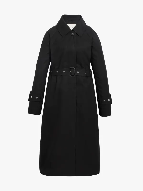 Black Cotton Single Breasted Trench Coat LM-097BS