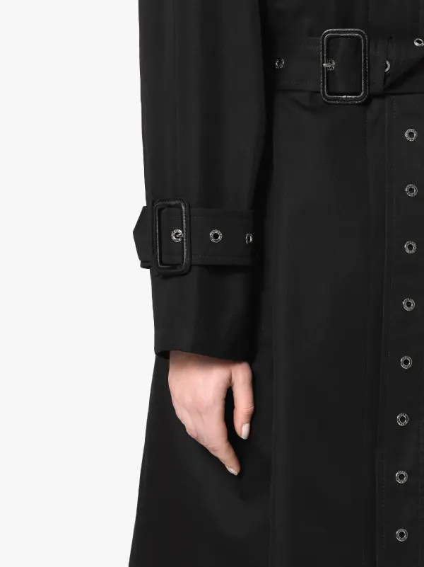 Black Cotton Single Breasted Trench Coat LM-097BS