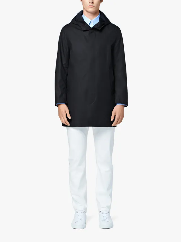 Black Cotton Storm System Hooded Coat GM-007B/SH