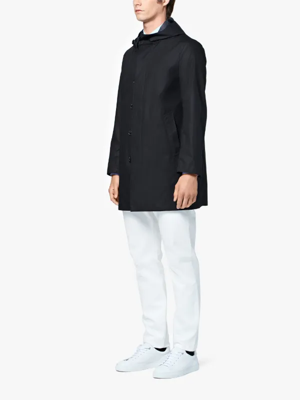 Black Cotton Storm System Hooded Coat GM-007B/SH