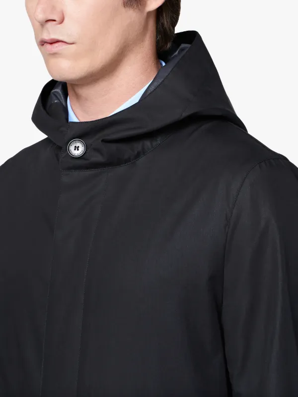 Black Cotton Storm System Hooded Coat GM-007B/SH