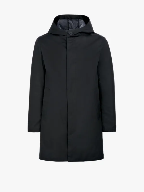 Black Cotton Storm System Hooded Coat GM-007B/SH