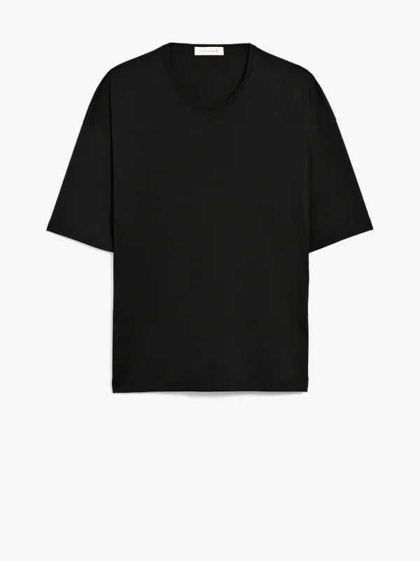 Black Cotton V-Neck T-Shirt | GCS-026