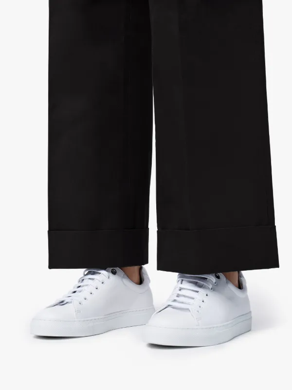 Black Cotton Wide Leg Trousers