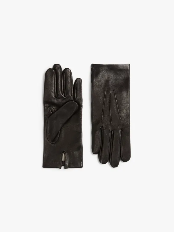 Black Hairsheep Leather Silk Lined Gloves