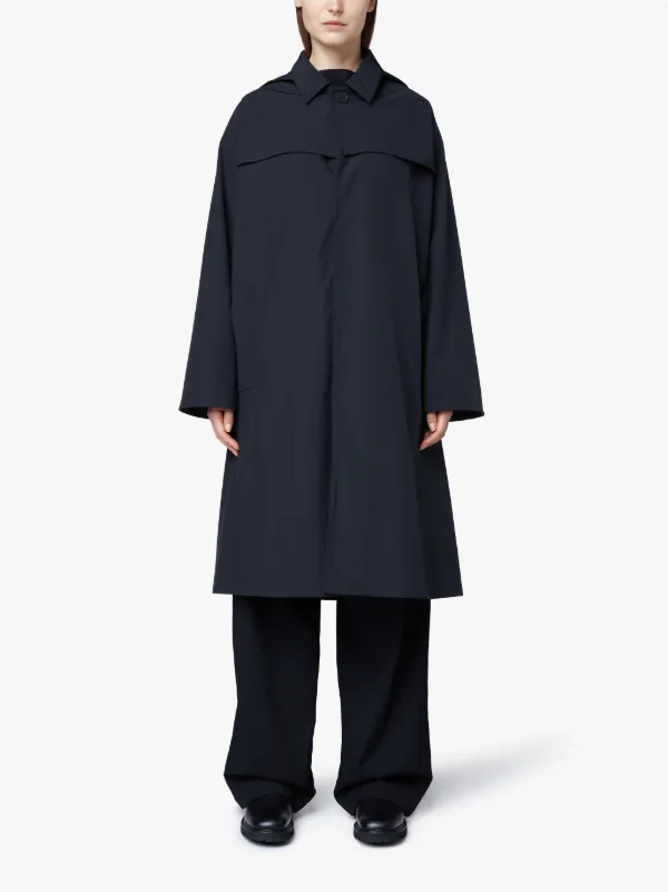 Black Hooded Oversized Wool and Nylon 0001 Womens Parka | Mackintosh