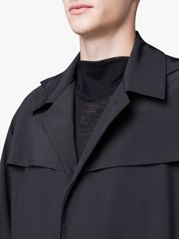Black Hooded Oversized Wool and Nylon 0001 Parka