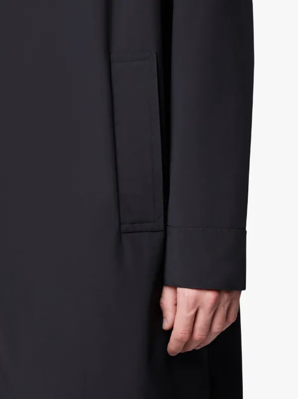 Black Hooded Oversized Wool and Nylon 0001 Parka