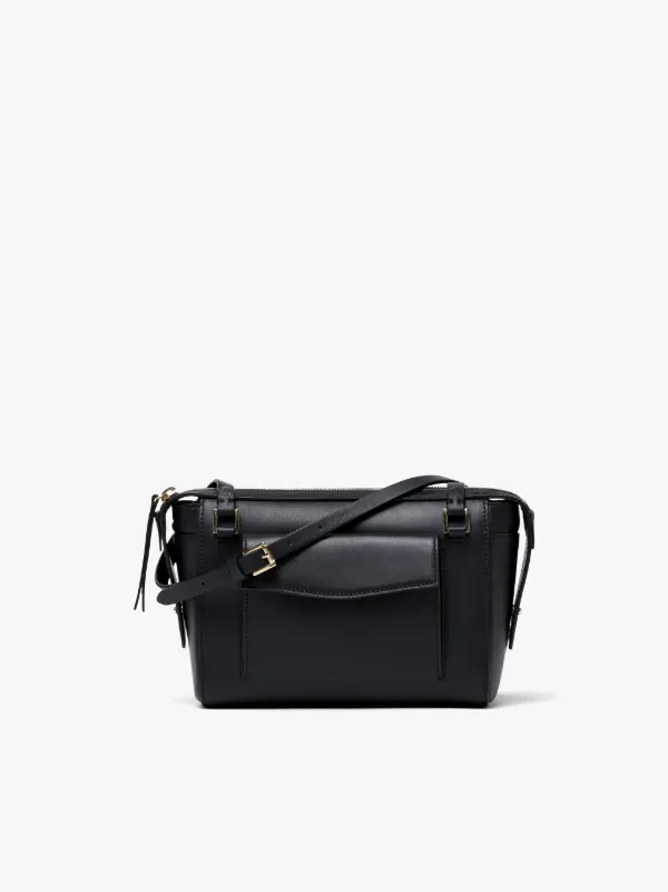 Black Leather Crossover Bag | ACC-015