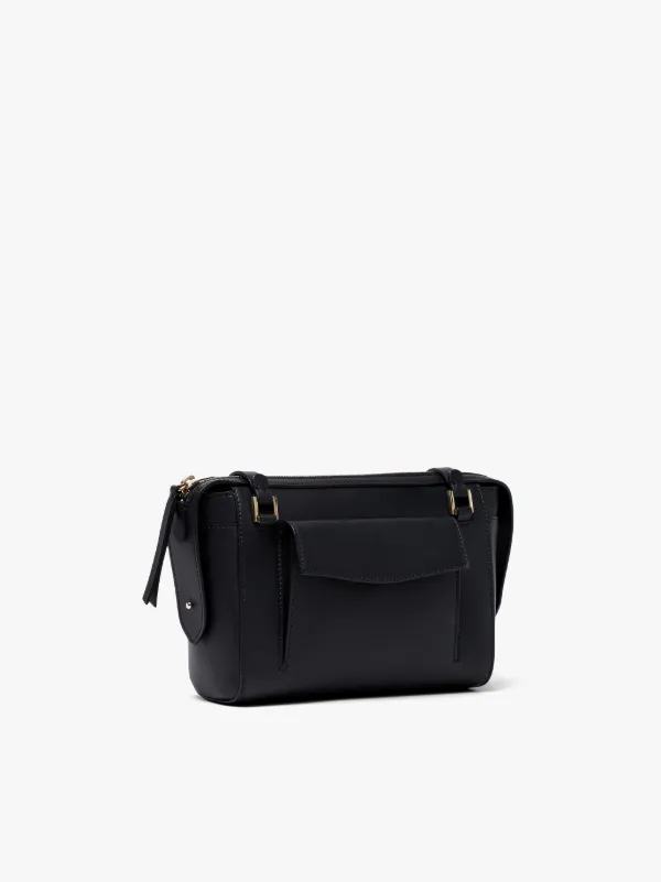 Black Leather Crossover Bag | ACC-015