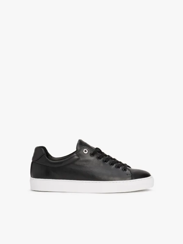 Black Leather Sneakers | GS-016