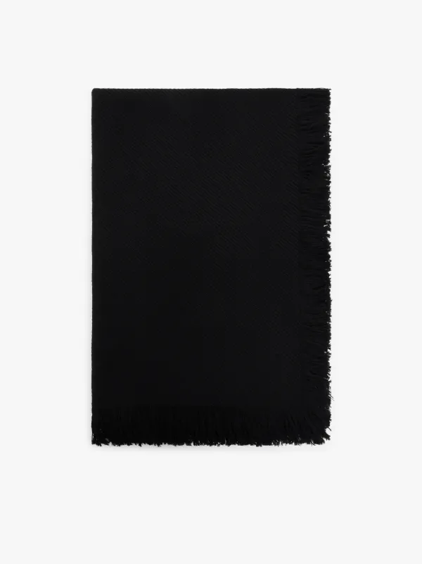 Black Merino Wool Scarf | ACC-023