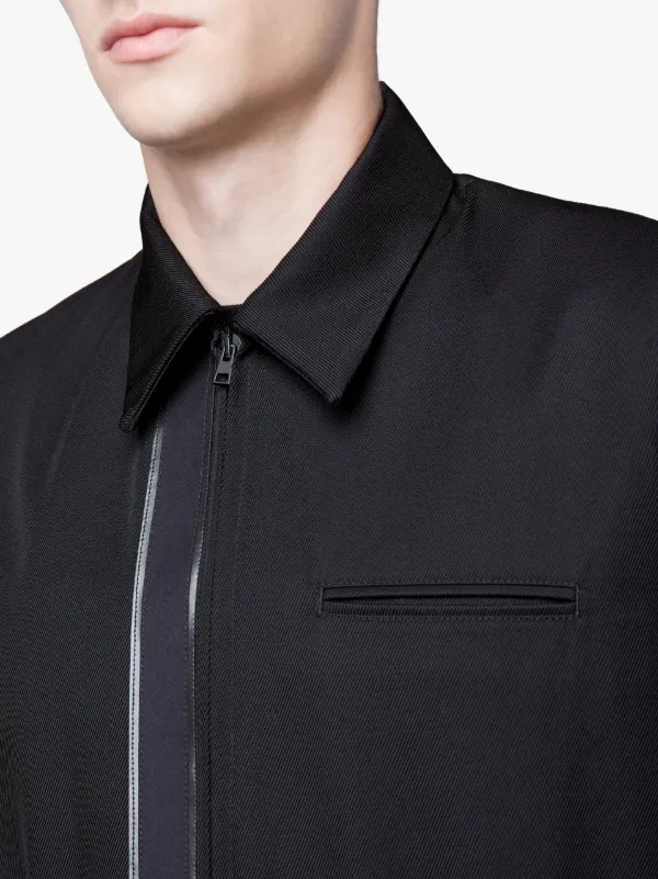 Black Textured Wool 0001 Crop Jacket