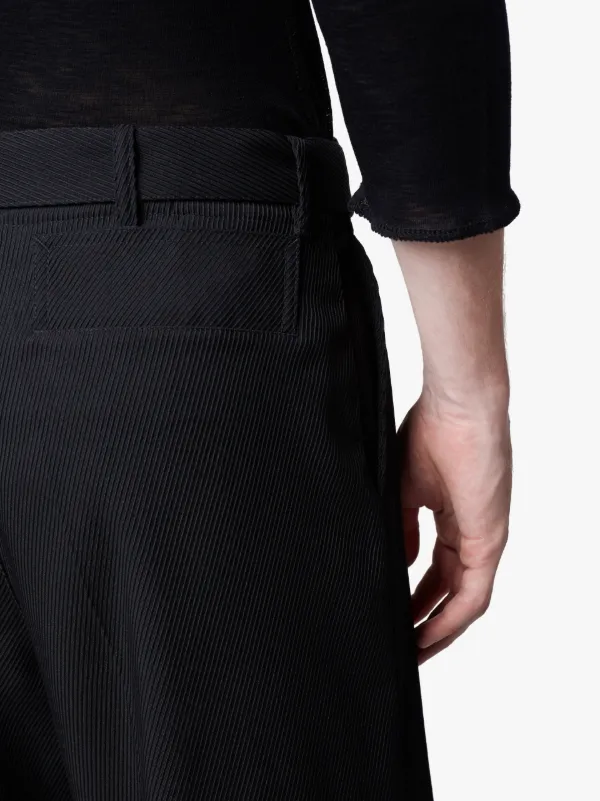 Black Textured Wool 0001 Trousers