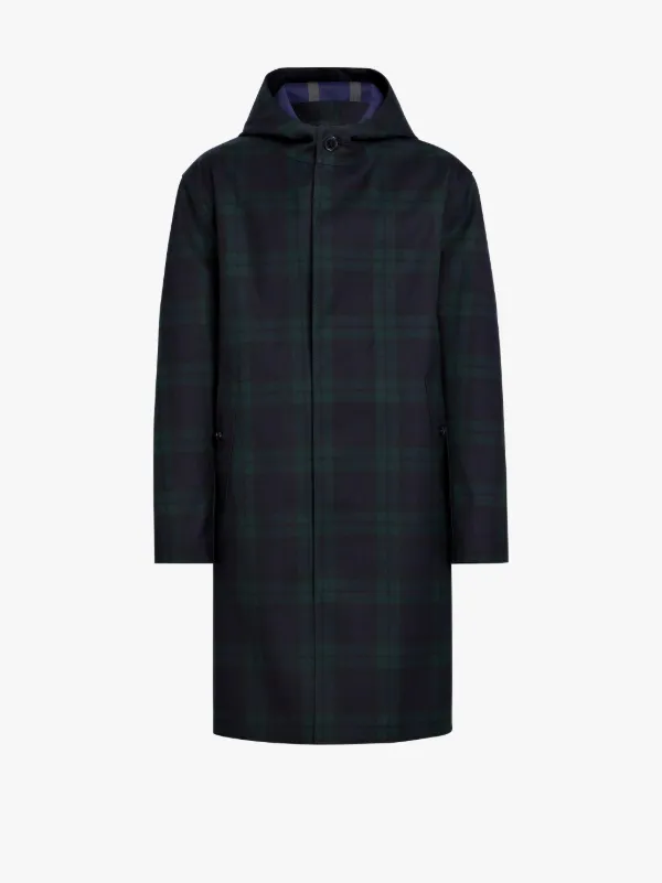 Black Watch Bonded Wool Hooded Coat GR 104 Mackintosh