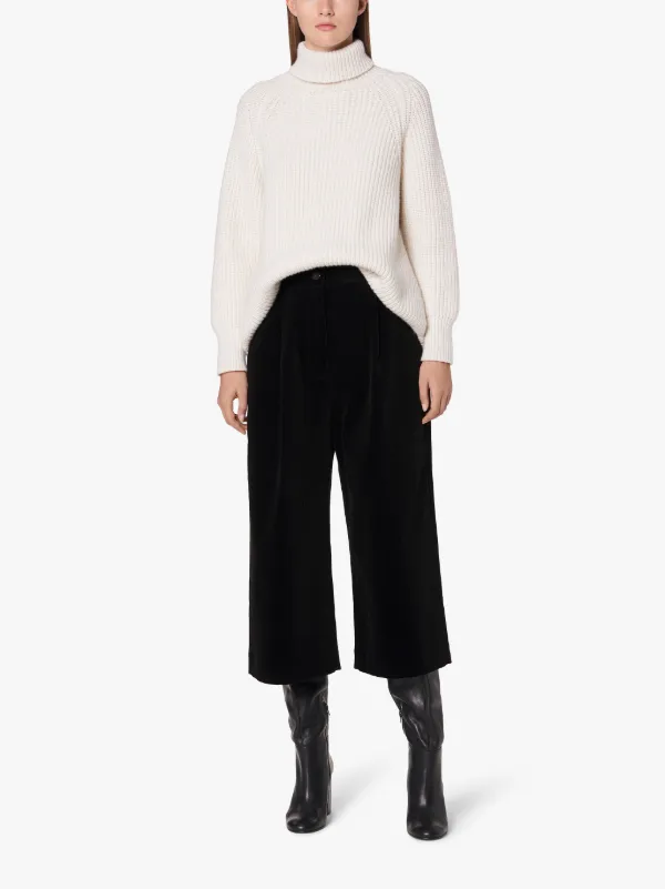 Black Wide Corduroy Trousers