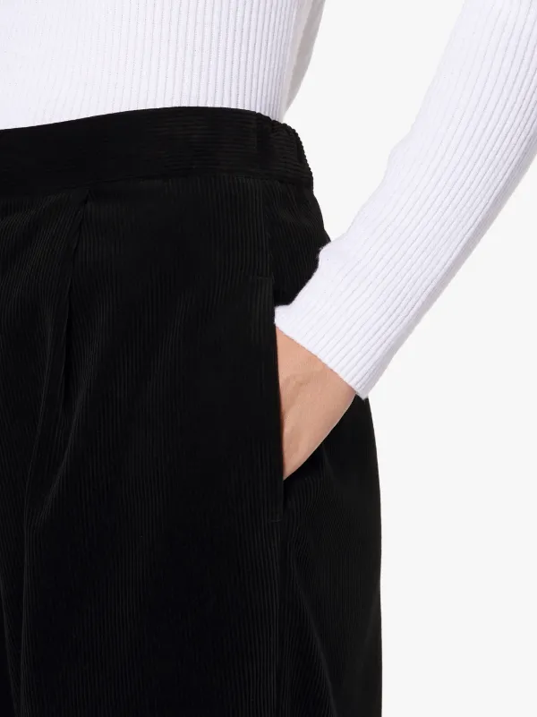 Black Wide Corduroy Trousers