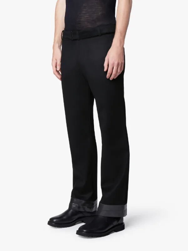 Black Wide Leg Wool Trousers