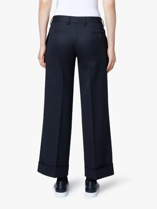 Black Wide Leg Wool Trousers