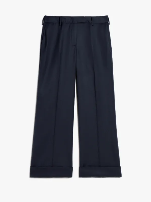 Black Wide Leg Wool Trousers