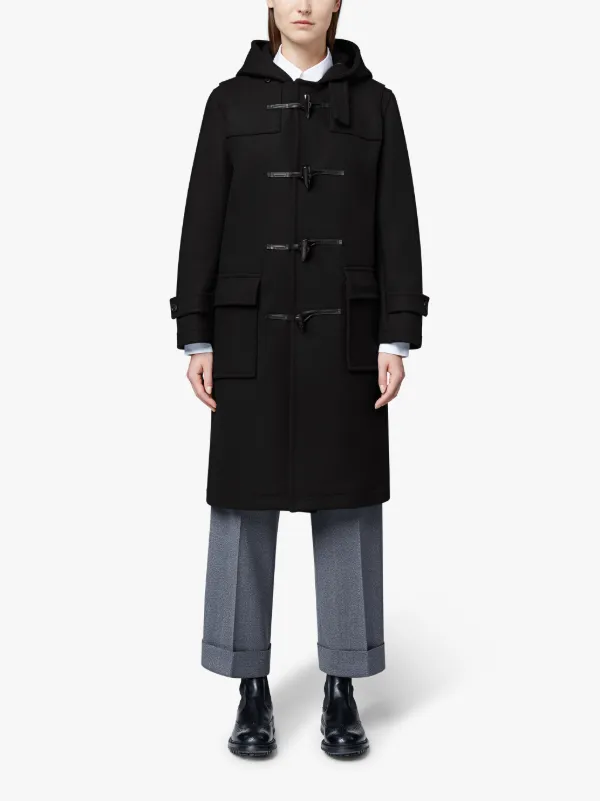 Black Wool Long Duffle Coat