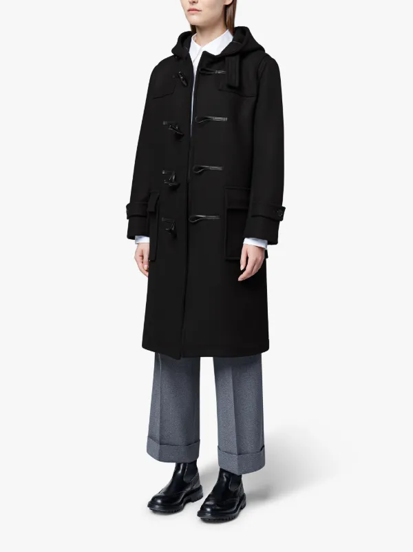 Black Wool Long Duffle Coat