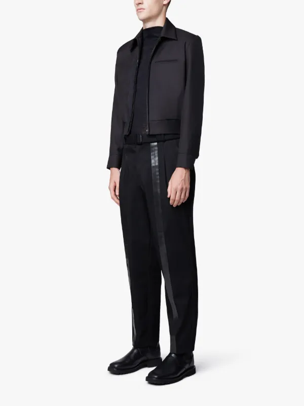 Black Wool Smooth 0001 Crop Jacket