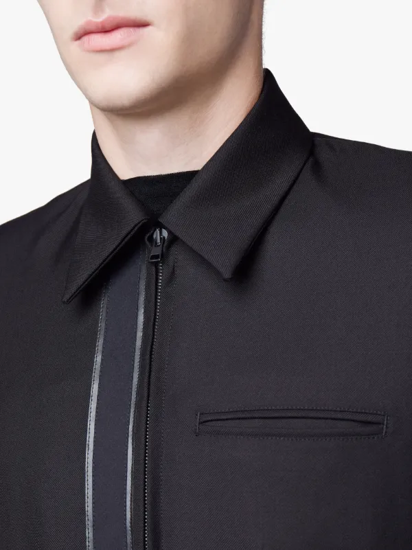 Black Wool Smooth 0001 Crop Jacket
