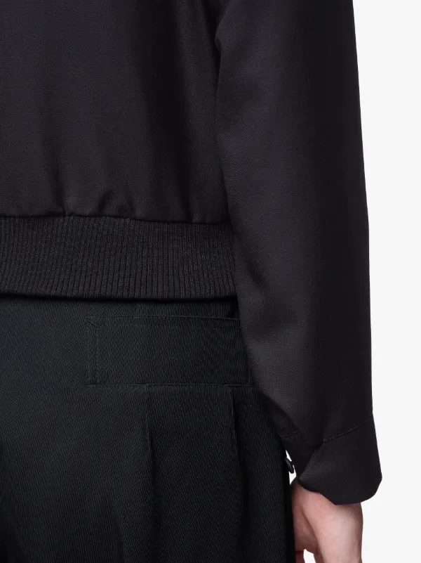Black Wool Smooth 0001 Crop Jacket