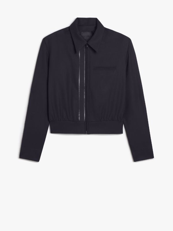 Black Wool Smooth 0001 Mens Crop Jacket | Mackintosh