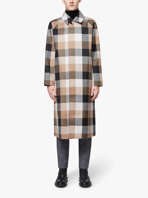 Black x Camel Blockcheck Bonded Wool Coat