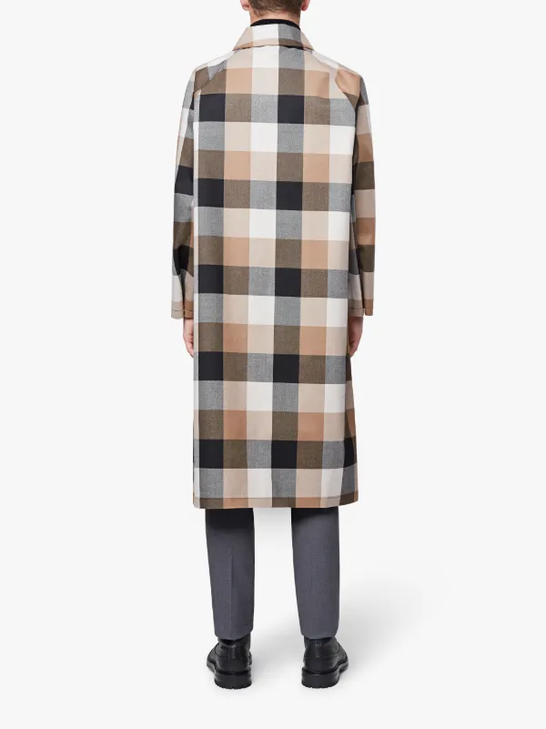 Black x Camel Blockcheck Bonded Wool Coat