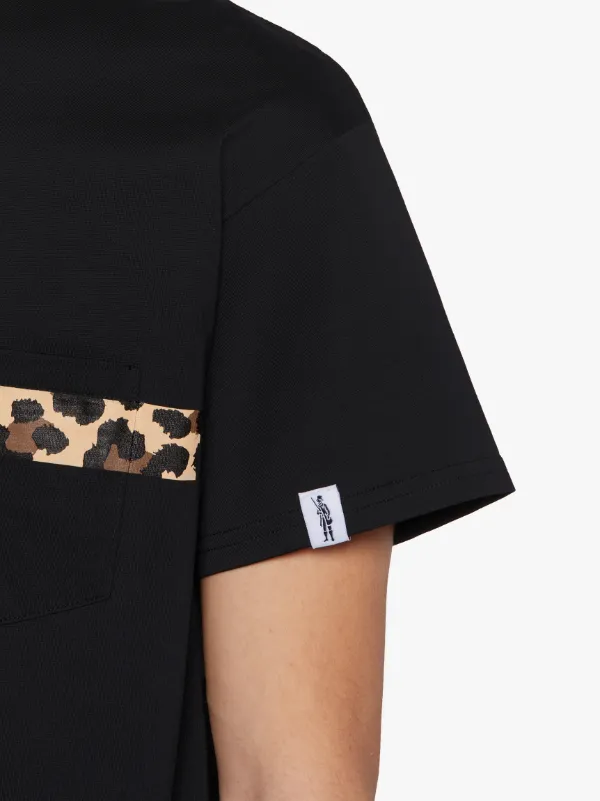 Black x Leopard Cotton T-Shirt | GJM-206