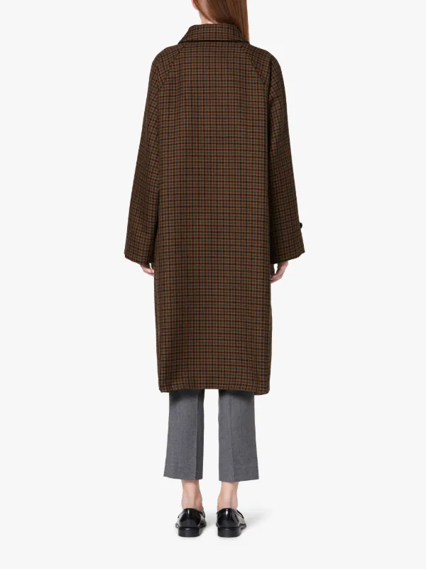 BLACKRIDGE Brown Check Wool Oversized Overcoat | LM-070F