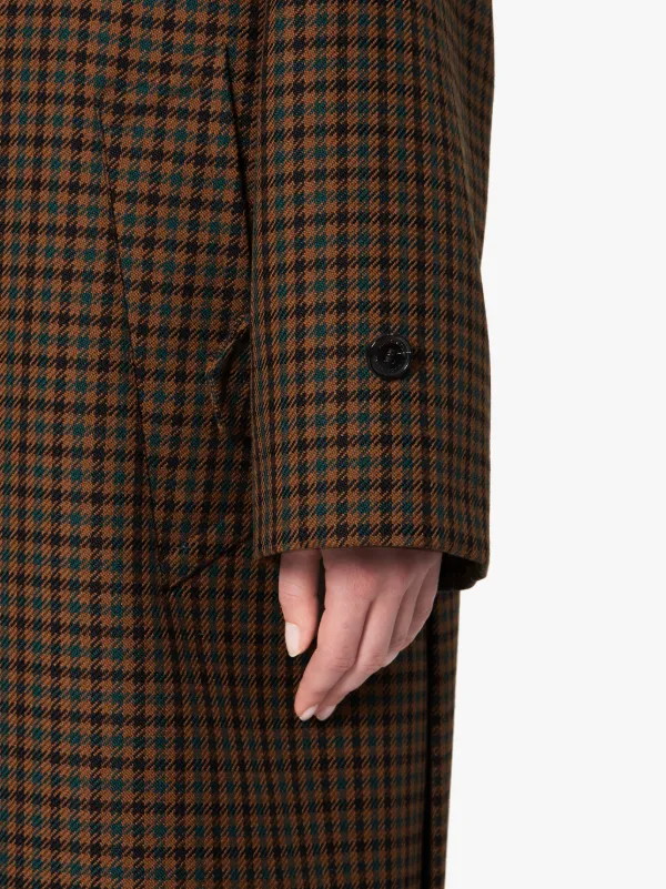 BLACKRIDGE Brown Check Wool Oversized Overcoat | LM-070F