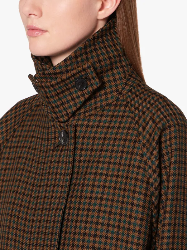 BLACKRIDGE Brown Check Wool Oversized Overcoat | LM-070F