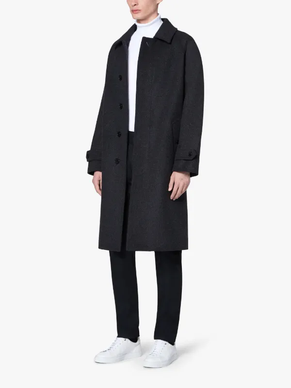 BLACKRIDGE Charcoal Wool & Cashmere Oversized Overcoat | GM-113F